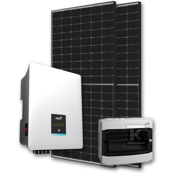 Zestaw fotowoltaiczny 5kW (Panele fotowoltaiczne JA Solar 380W Czarna Rama , Falownik FoxESS 5kW trójfazowy, Rozdzielnica DC/AC hermetyczna, Złączki MC4)